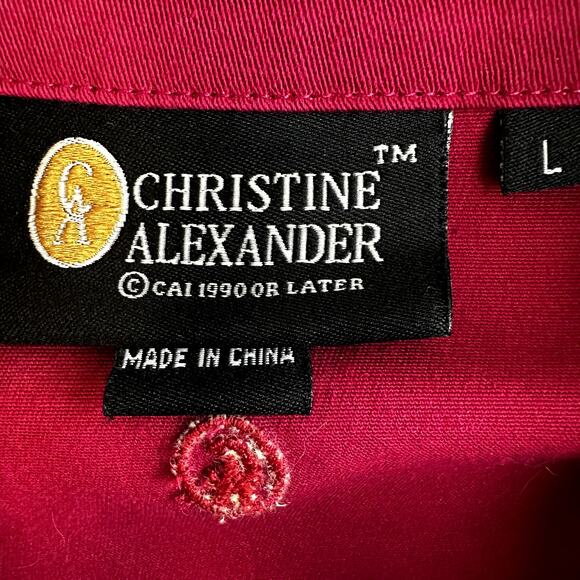 Vintage Christine Alexander Jean Jacket Swarovski Crystals Button Up Pink Large - Picture 2 of 4